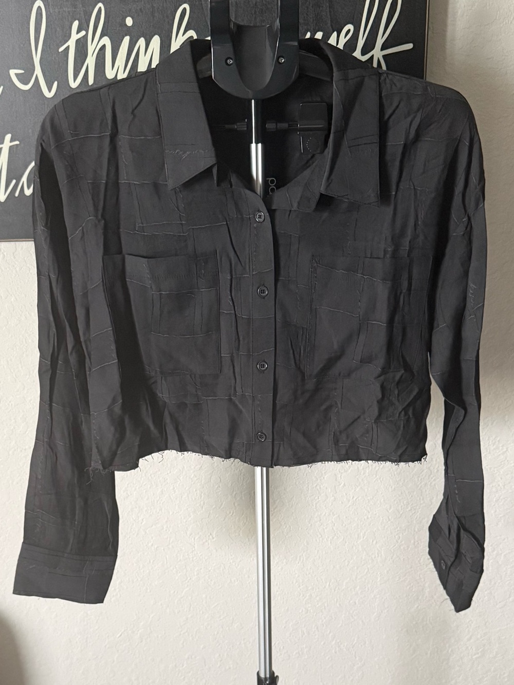 Papermoon Cropped Button Down Top NWT